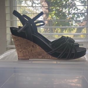 Aerosoles cork and suede upper wedge sandals